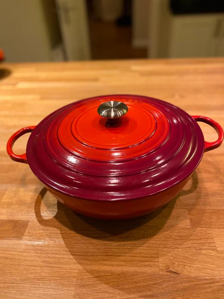 Le Creuset Braadpan/ Stoofpan 32 cm/ 7 liter, Huis en Inrichting, Keuken | Potten en Pannen, Zo goed als nieuw, Koekenpan of Braadpan