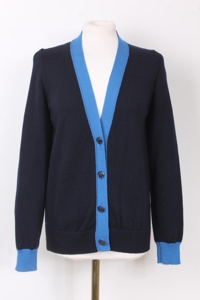 Merinowollen vest van LONGCHAMP, Kleding | Dames, Truien en Vesten, Zo goed als nieuw, Maat 36 (S), Blauw, Verzenden