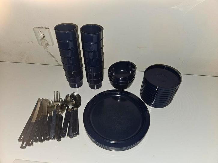 Donkerblauw Mepal Campingservies, Caravans en Kamperen, Kampeeraccessoires, Gebruikt, Ophalen of Verzenden