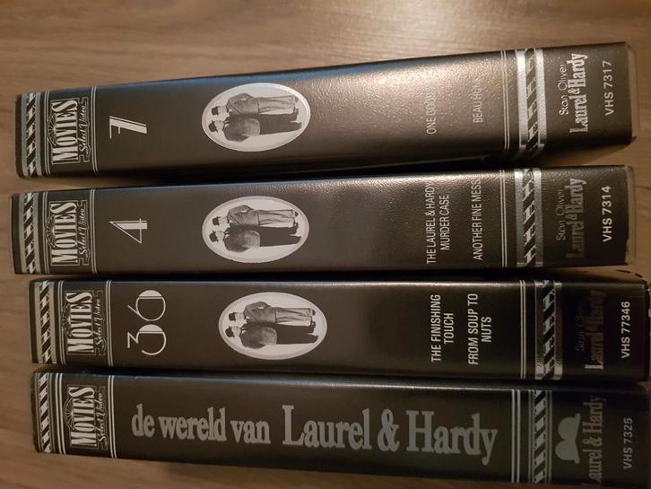 Laurel & Hardy VHS Collectie - 4 Banden, Cd's en Dvd's, VHS | Film, Gebruikt, Komedie, Alle leeftijden, Ophalen of Verzenden