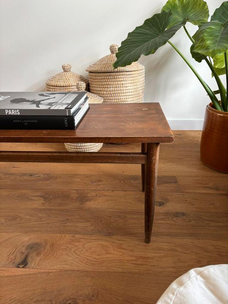 Vintage Deense salontafel, Huis en Inrichting, Tafels | Bijzettafels, Zo goed als nieuw, Rechthoekig, Minder dan 45 cm, 75 cm of meer