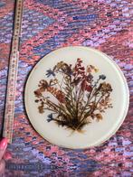 Rond wandbord met droogbloemen vintage, Ophalen of Verzenden