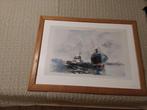 Zeer mooie aquarel scheepvaart smit Rotterdam, Verzamelen, Scheepvaart, Ophalen, Zo goed als nieuw, Motorboot