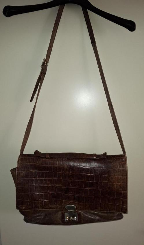 Damestas Picard bruin leer schoudertas/aktetas, Sieraden, Tassen en Uiterlijk, Tassen | Damestassen, Gebruikt, Handtas, Bruin