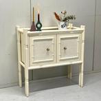 Vintage faux bamboo dressoirtje kast wandkast white Boho