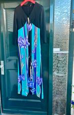 Lange jurk tulpenprint M 38, Maat 38/40 (M), Paars, Ophalen of Verzenden, Vintage
