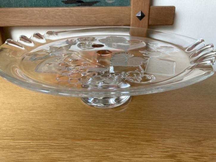 vintage kristallen kaasplateau op voet Walther Glass Germany, Antiek en Kunst, Antiek | Glas en Kristal, Ophalen of Verzenden