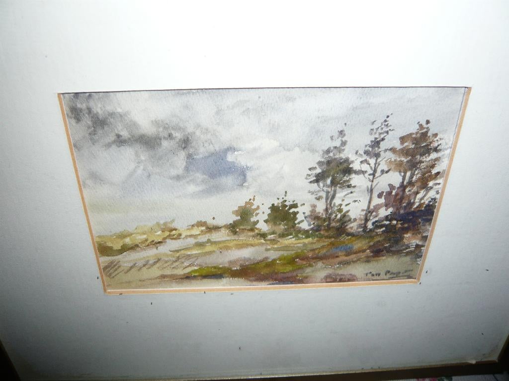 aquarel bos landschap Ton Pape 26x21cm (13x9) XS1, Antiek en Kunst, Kunst | Schilderijen | Klassiek, Ophalen of Verzenden