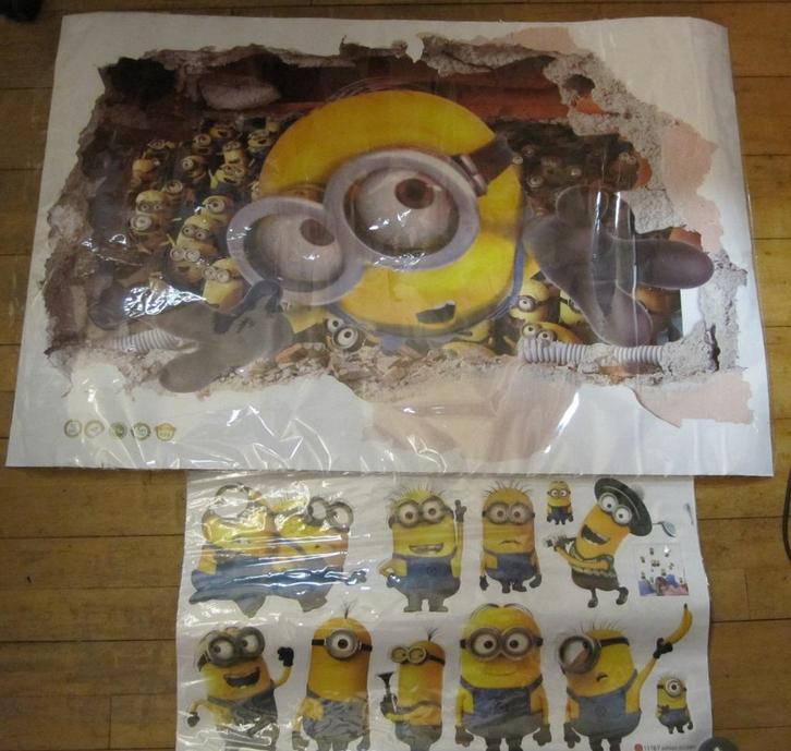 2 Muur Deur Raam sticker vellen met Minions, Huis en Inrichting, Overige Huis en Inrichting, Nieuw, Ophalen of Verzenden