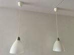 2 keer hanglamp wit met glazen kap, Ophalen, Zo goed als nieuw, Minder dan 50 cm