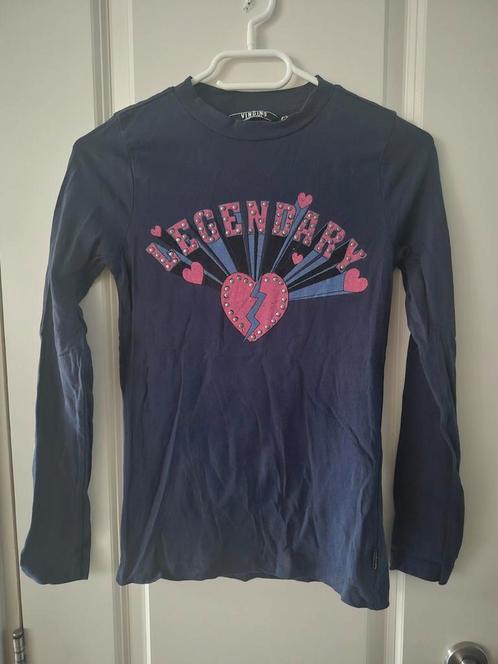 Vingino shirt longsleeve lange mouwen blauw donkerblauw 152, Kinderen en Baby's, Kinderkleding | Maat 152, Zo goed als nieuw, Meisje