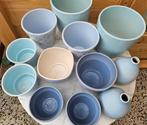Diverse Bloempotten Set - Blauw/Beige, Ophalen, Gebruikt, Rond, Tuin