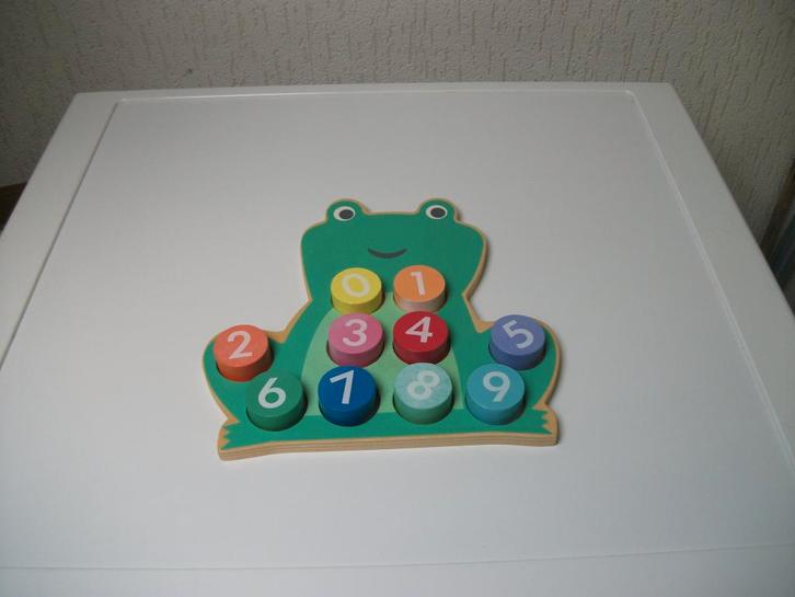 Puzzel tel kikker 10 delig, Kinderen en Baby's, Speelgoed | Houten speelgoed, Gebruikt, Ophalen of Verzenden