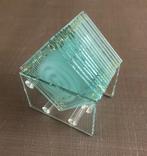 Glazen onderzetters met houder, Ophalen of Verzenden, Zo goed als nieuw, Glas of Kopje