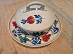 Vintage Keramieken Botervloot, Gebruikt, Porselein of Keramiek, Schaal, Rond