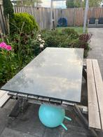 Tuintafel plaat hardsteen, Tuin en Terras, Tuintafels, Ophalen of Verzenden, Zo goed als nieuw, Rechthoekig