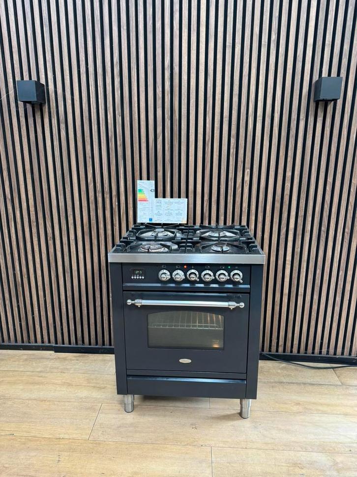 Prachtige Antraciet Boretti Fornuis 70 cm (Gratis bezorgen), Witgoed en Apparatuur, Fornuizen, Zo goed als nieuw, Vrijstaand, Gas