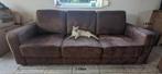 Bruine Suede bank (2 + 3 zit) - Vlekvrij + gereinigd, Huis en Inrichting, Banken | Bankstellen, Ophalen, 75 tot 100 cm, Zo goed als nieuw