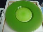 Mooie grote groene (fruit)schaal, rond 50 cm, Ophalen, Gebruikt, Schaal, Rond