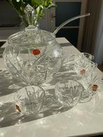 Punch bowl en glazen, loodkristal, helemaal gaaf, Antiek en Kunst, Ophalen