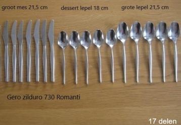 Gero zilduro 730 Romanti, lepels en messen, 17 bestekdelen beschikbaar voor biedingen