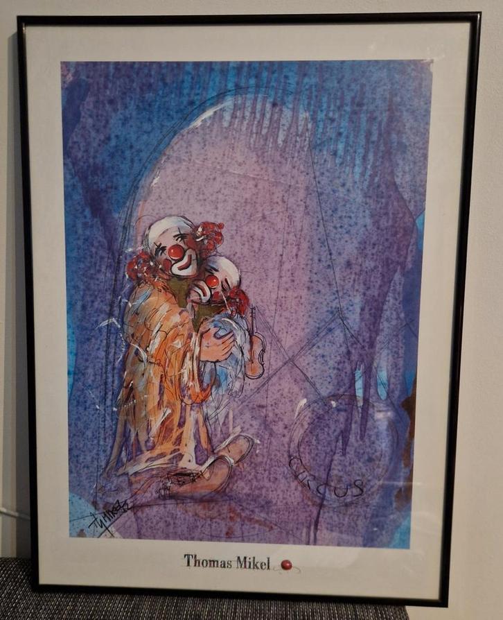 Thomas Mikel Clown Circus Print, Antiek en Kunst, Kunst | Overige Kunst, Ophalen of Verzenden