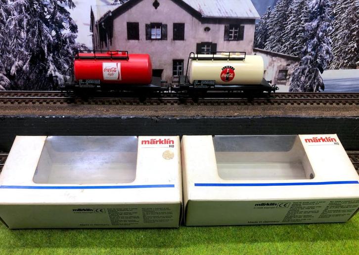 Märklin 95002 + 95003 zweedse Coca cola wagons SJ, Hobby en Vrije tijd, Modeltreinen | H0, Zo goed als nieuw, Wagon, Wisselstroom