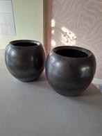 2 grijze/zwarte bloempotten voor binnen, Ophalen, Gebruikt, Binnen