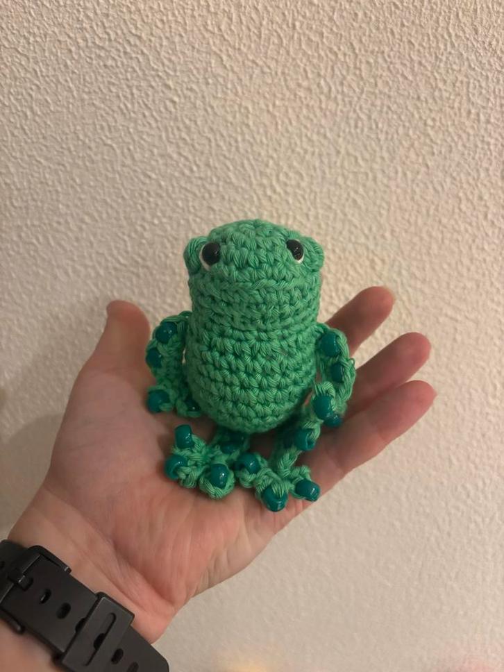 Gehaakte Fidget Kikker Groen, Verzamelen, Sleutelhangers, Nieuw, Knuffel of Figuurtje, Ophalen of Verzenden