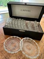 vintage kristallen onderzetters van glas (12 stuks), Ophalen of Verzenden, Zo goed als nieuw, Glas of Kopje