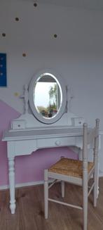 Kaptafel bureau wit vintage queen Anne incl. stoel, Huis en Inrichting, Tafels | Kaptafels, Ophalen, Gebruikt, 100 tot 150 cm