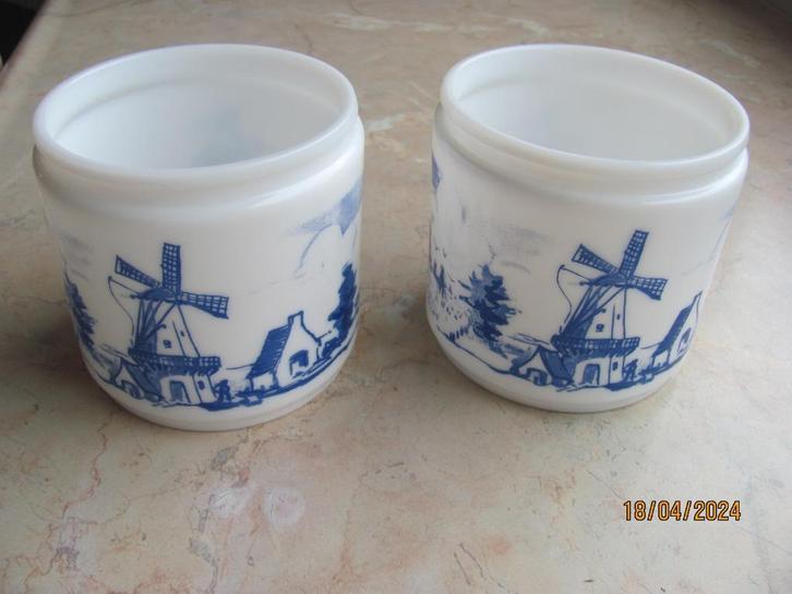 NIEUWSTAAT delftsblauw OPALINE tafereel TABAKSPOT jaar 60 70, Verzamelen, Rookartikelen, Aanstekers en Luciferdoosjes, Zo goed als nieuw