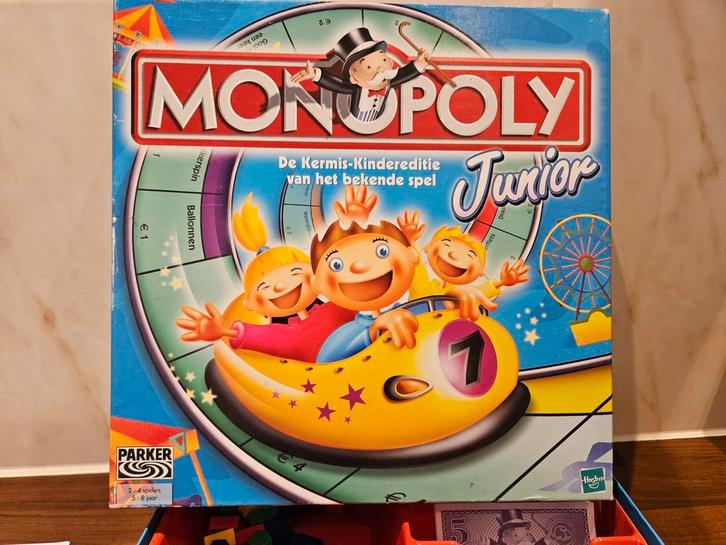 Monopoly Junior Kermis Editie, Hobby en Vrije tijd, Gezelschapsspellen | Bordspellen, Gebruikt, Drie of vier spelers, Ophalen