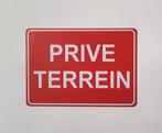 Prive Terrein rood wit reclamebord van metaal wandbord deco, Info@deconoord.nl, Deco Noord, Nieuw, Ophalen of Verzenden