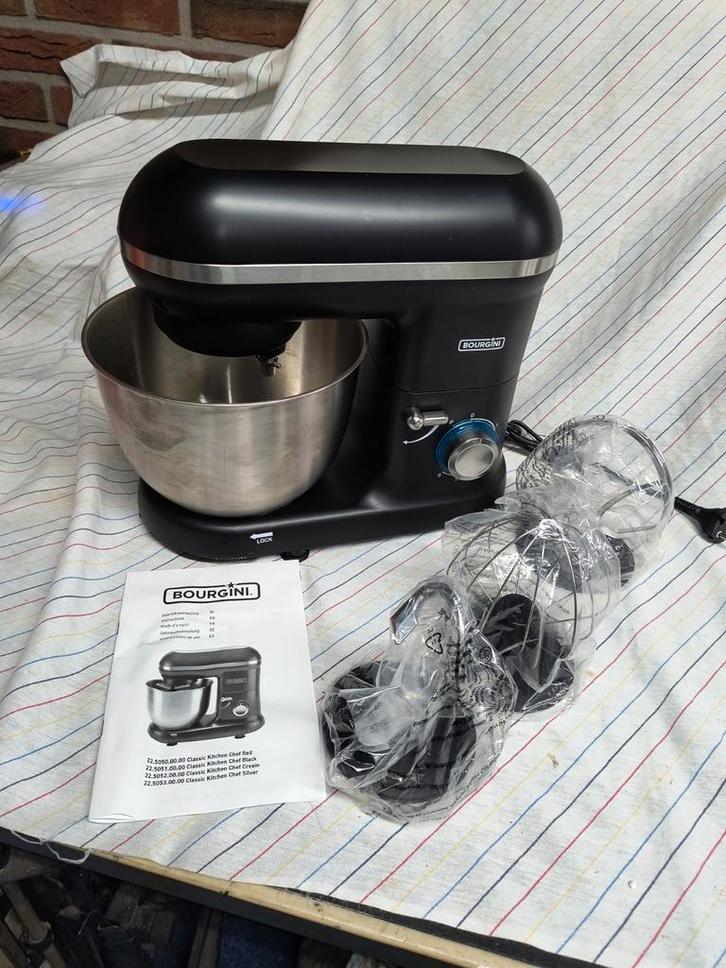 Bourgini Keukenmachine - Classic Kitchen Chef Black 22.5050, Witgoed en Apparatuur, Keukenmixers, Nieuw, 4 liter of meer, 3 snelheden of meer