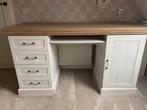 Bureau / secretaire River - wit / bruin - licht eiken, Huis en Inrichting, Bureaus, Ophalen, Zo goed als nieuw, Bureau