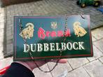 Brand dubbel bock vintage reclamebord met ketting, Ophalen of Verzenden, Reclamebord