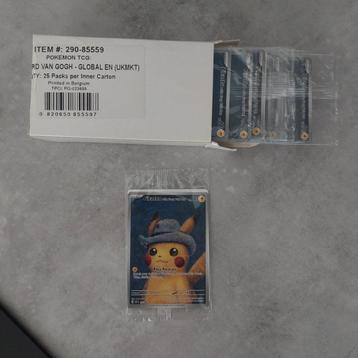 25x pikachu grey felt van gogh kaart in box carton beschikbaar voor biedingen