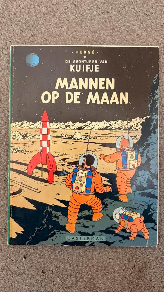 Kuifje - Mannen op de Maan, Boeken, Stripboeken, Gelezen, Eén stripboek, Ophalen of Verzenden