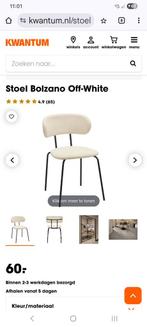 Eettafelstoel Bolzano Kwantum Off-White., Huis en Inrichting, Stoelen, Ophalen, Wit, Zo goed als nieuw, Metaal
