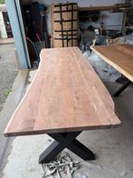 Mooie Boomstamtafel Industrieel 2m80 lang 95 breed, Huis en Inrichting, Tafels | Eettafels, Vijf personen of meer, Industrieel