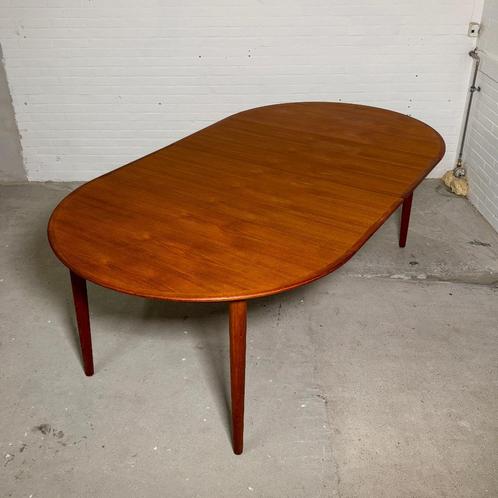 Verlengbare Deense teak eettafel van Skovmand & Andersen – j, Huis en Inrichting, Tafels | Eettafels, Zo goed als nieuw, 100 tot 150 cm