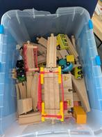Houten Treinbaan met Opbergbak, Hobby en Vrije tijd, Gelijkstroom of Wisselstroom, Analoog, Ophalen, Overige merken