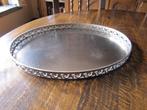 Grote ovale decoratieve metalen serving tray - dienblad open, Verzenden, Gebruikt, Ovaal, Metaal