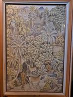 Acryl op canvas - Dewa D.W. Putu Bedil - teakhouten lijst, Antiek en Kunst, Kunst | Schilderijen | Klassiek, Ophalen of Verzenden
