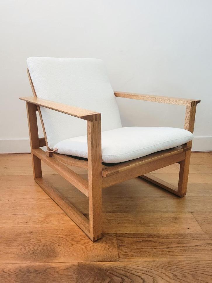 Børge Mogensen fauteuil 2256, Huis en Inrichting, Fauteuils, Gebruikt, Hout, Stof, 50 tot 75 cm, Minder dan 75 cm, Ophalen