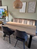 ALS NIEUW: Eettafel set met 2 stoelen en eetbank/tafelbank, Ophalen, 50 tot 100 cm, 150 tot 200 cm, Eikenhout