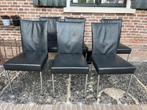 Bert Plantagie Eetkamerstoelen - Set van 6, Gebruikt, Zwart, Leer, Ophalen of Verzenden