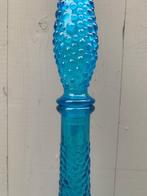 Blauwe Empoli fles bubbels, vaas karaf Italië vintage, Antiek en Kunst, Ophalen