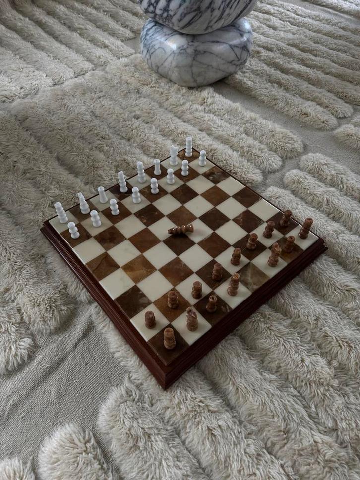 Antiek marmeren schaakspel, Antiek en Kunst, Antiek | Woonaccessoires, Ophalen of Verzenden